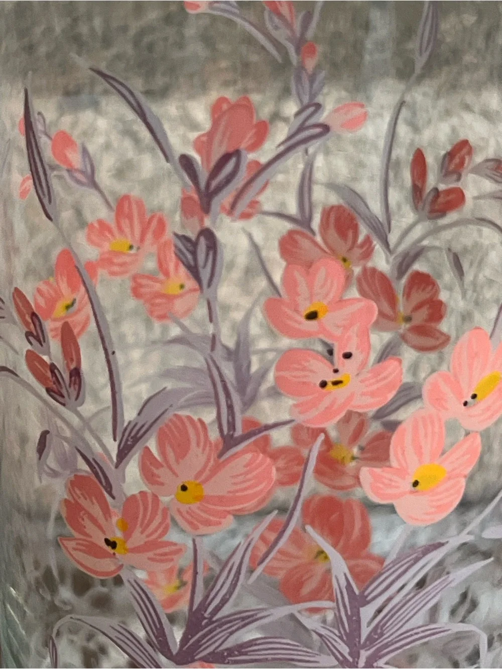 Hand-Painted Pink Floral Glass Tumbler — Turkey